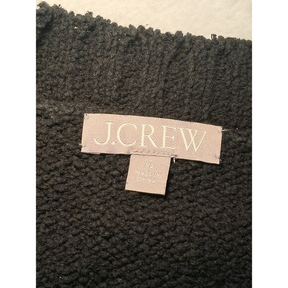 NEW J. Crew Size XL Marina V-Neck Cardigan Textured Black Cotton Blend CM461 - Picture 3 of 9